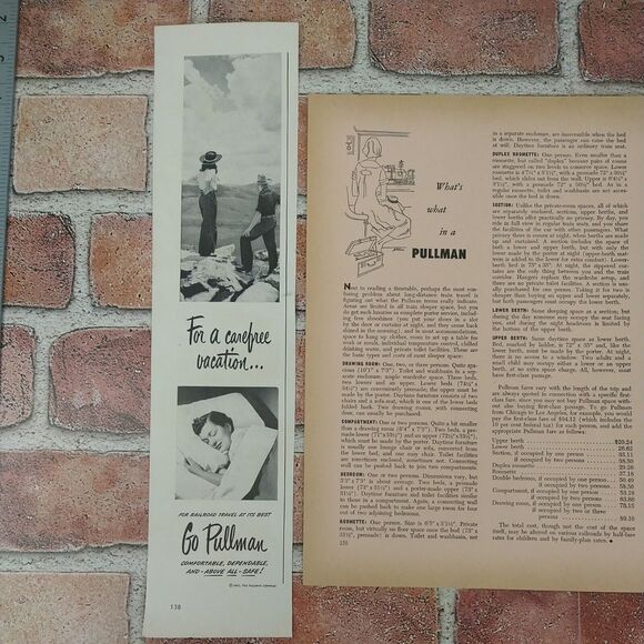 1950 Pullman Sleep Like a Baby Vtg Magazine Print Article Train Berth Rest Scene - Picture 8 of 16